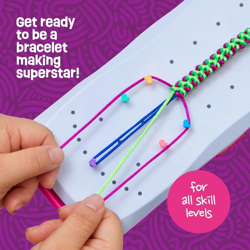 Kit per la creazione di braccialetti dell'amicizia per ragazze artigianato per ragazze creazione di braccialetti con corde regali artigianali per 6-12 anni Idea regalo di compleanno