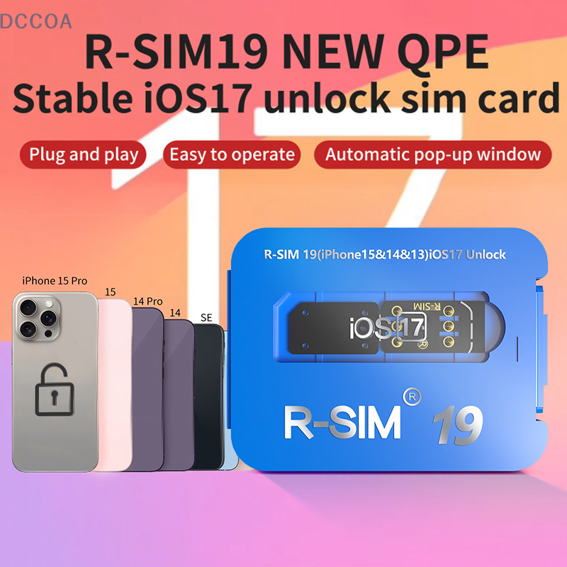 R-SIM19 baru QPE stabil IOS17 kartu rilis untuk berbagai Apple 6-17 Unlock