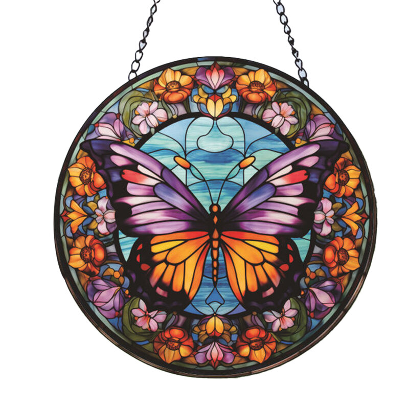 Ful Cirkelvormige Vlinderhanger Prachtig Design Decoratie Eenvoudige Installatie Vol Ronde Prachtige Bloemenkrans