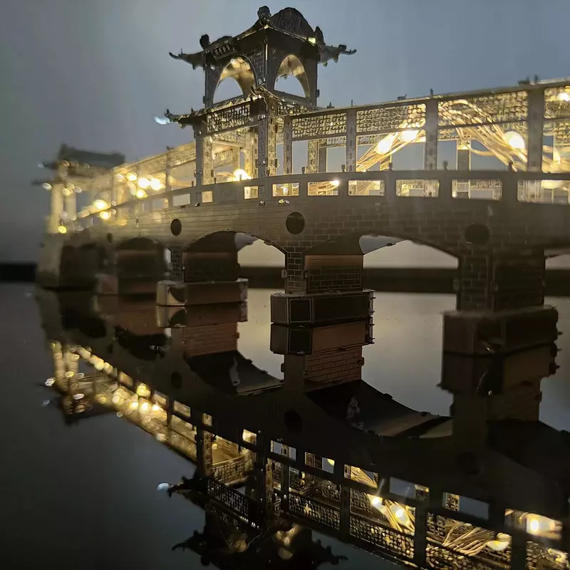 Lustrzana gwiazda korytarz most 3D trójwymiarowe puzzle metalowe DIY ręcznie robione Puzzle zmontowany model zabawki małe ozdoby