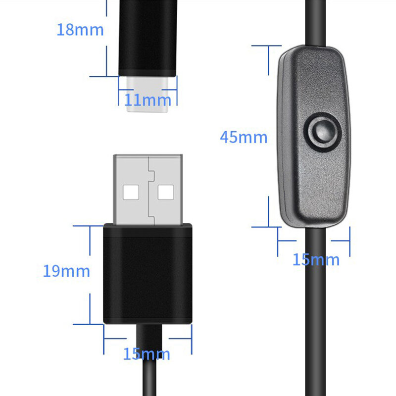 携帯電話用USBType-C急速充電ケーブル,Samsung S10/S9/S8/Huawei P30 Pro電話用,オン/オフボタン付き急速充電ケーブル