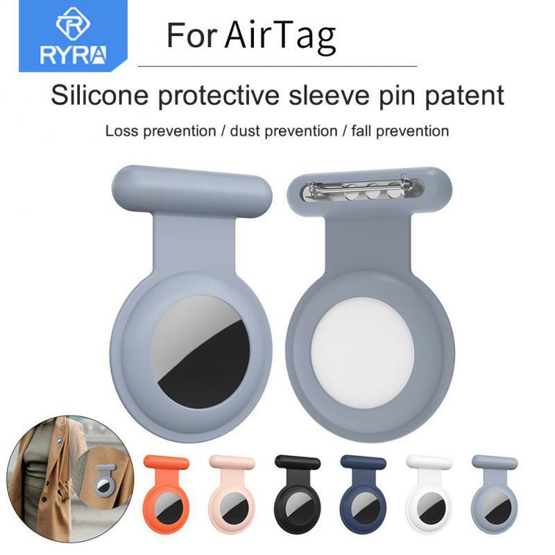 Ryra pino capa para apple airtag caso protetor de silicone escudo anti-risco dispositivo anti-perdido para airtag rastreador caso