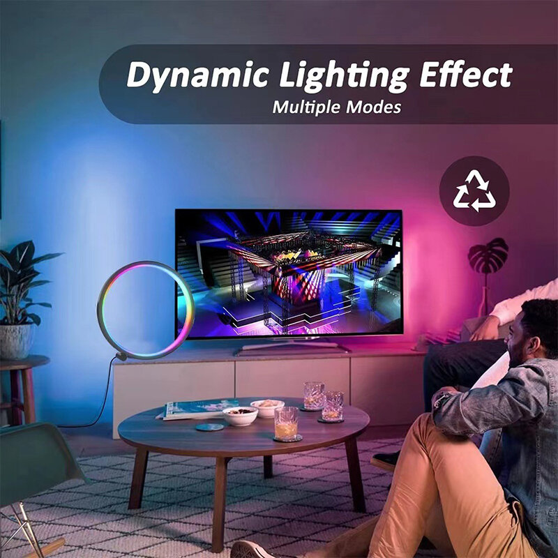 مصباح LED ذكي ليلي RGB سطح المكتب جو مكتب مصباح بلوتوث APP التحكم مناسبة لغرفة الألعاب غرفة نوم السرير الديكور