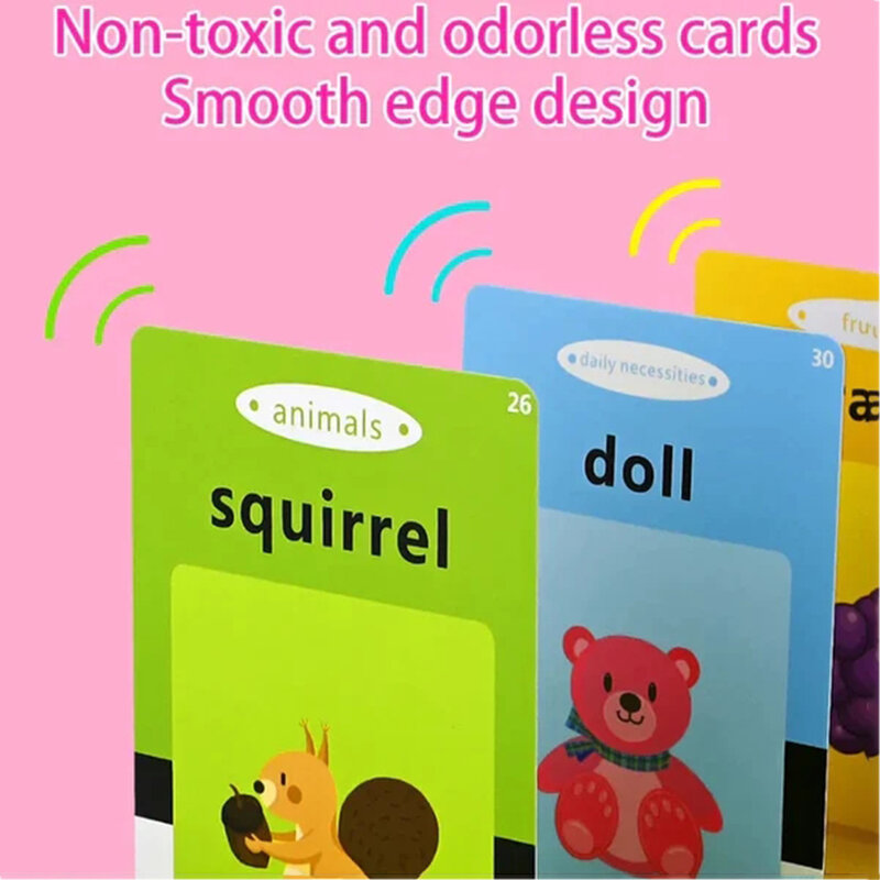 Ciekawe fiszki zabawki edukacyjne angielskie wkładki do kart wczesna edukacja zabawka dla chłopców dziewcząt słyszalne fiszki dla dzieci