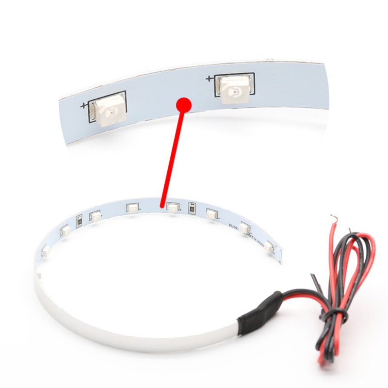 2 buah DIY mata Iblis LED Halo Cincin Kit 2.5 inci proyektor mobil lampu 360 derajat mata iblis lampu LED dimodifikasi Q5 Hela lensa