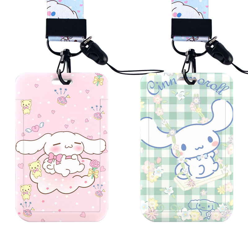 W Sanrio Cinnamoroll Houder Japanse Anime Lanyard Halsband Voor Key Id Card Telefoon Bandjes Badge Houder Sleutelhangers Accessoires