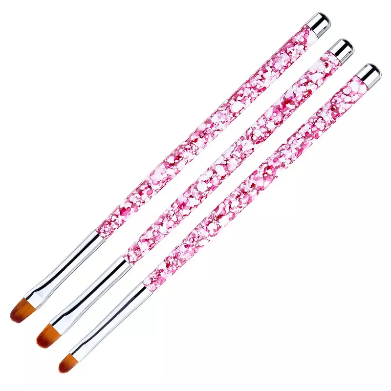 3 pz/set Set di penne per pittura per unghie Nail Art UV Gel Extension Builder petalo fiore disegno pennello strumenti per Manicure