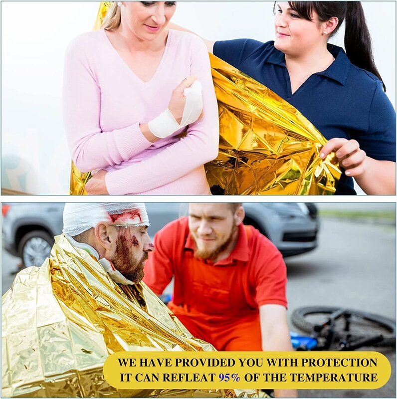 1-5pcsOutdoor Emergency Gold-Sliver Survival Blanket Waterproof First Aid Rescue Curtain Foil Thermal Military muslimah