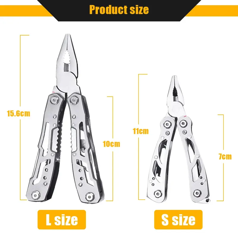 Couteau de poche multi-outils en acier inoxydable, pince pliante, mini pince pliante portable, couteau à lame pliante