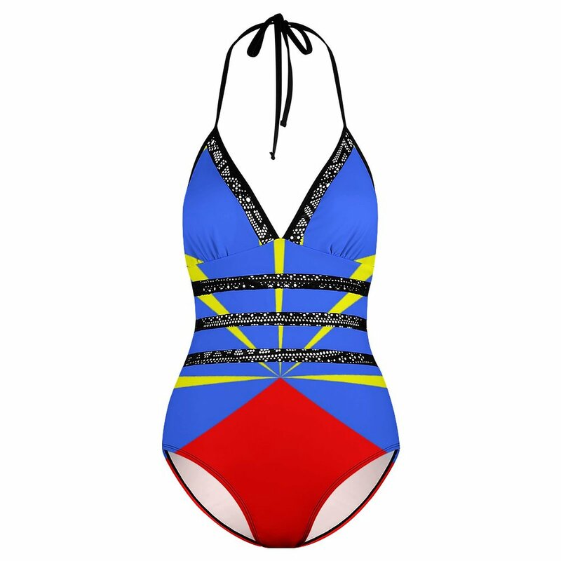 Mulheres Sexy Biquínis Ilha Reunião-974 Ímã One-piece Maiô Engraçado Férias Top Quality Swimsuit Legal