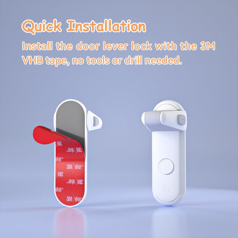 SAFELON 2 Pack Door Lever Locks for Childproof & Petproof, Door Handle Locks for Toddlers,  Baby Safety Locks for Toddlers