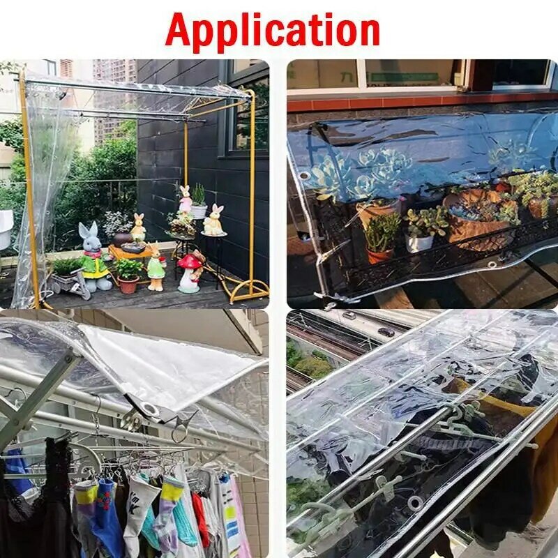 Bâche en PVC transparente, tissu imperméable, bâche de jardin, Pergola, rideau de balcon, fenêtres, couverture de pluie, 0.35MM/0.55MM