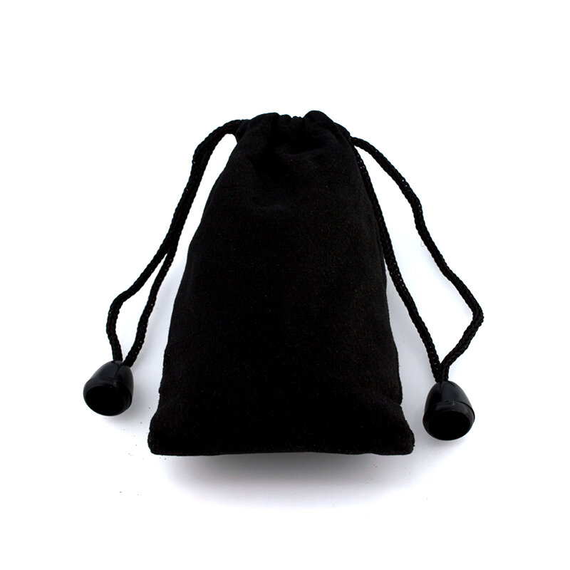 1pcs Silver Gold Color Black Velvet Bag Jewelry Packing Drawstring Pouches Jewelry Gift Bags Display Chain Ring As Women Gift