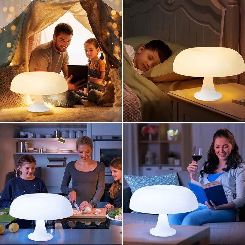 Lampu meja jamur LED desainer Italia, lampu meja jamur dekorasi ruang tamu samping tempat tidur Hotel, lampu meja minimalis Modern