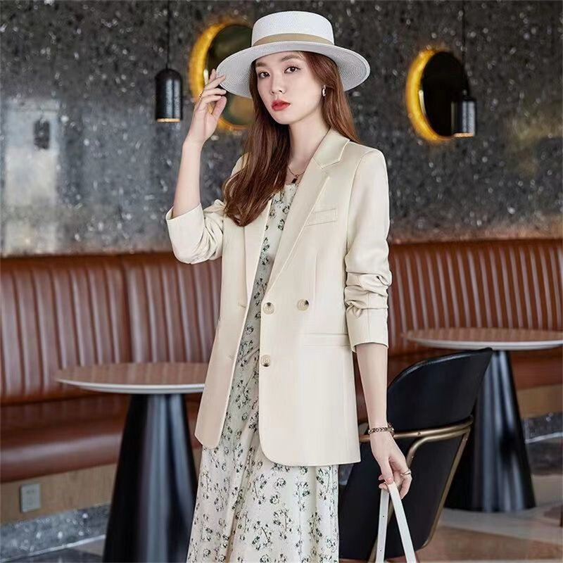 2023 Spring Autumn New Lady's Small Suit Korean Long Sleeve Slim Little Suit Blazer Women High-end Double Breasted Suit Jacket