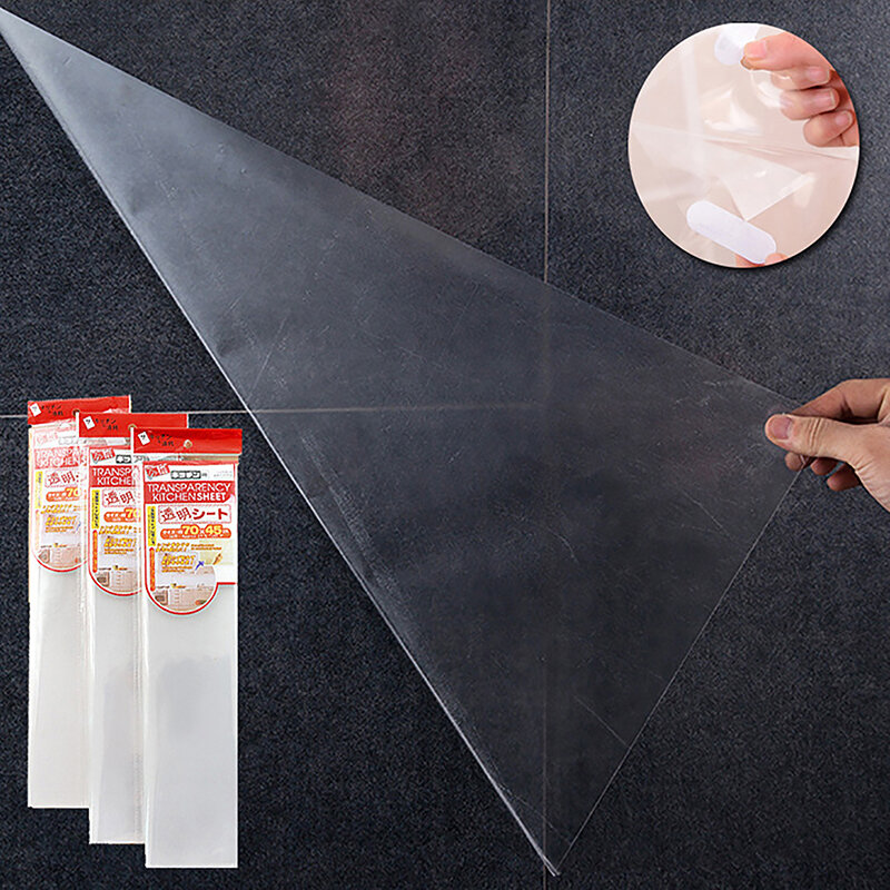 1Pc Kitchen Oil Proof Wall Sticker Heat-resistant Wallpaper Clear Self Adhesive Film Waterproof Paper Home Decoration