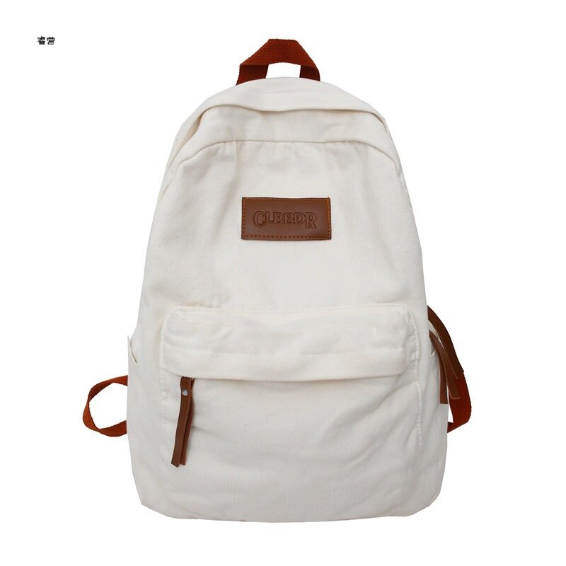 Canvas Casual Backpack New Solid Color Large Capacity Computer Backpack Men Female Schoolbag Wholesale
