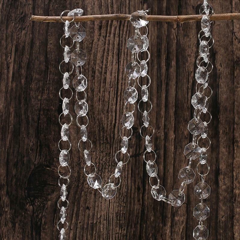 Rideau en Perles de Clip Acrylique, Gouttes Transparentes, en Forme de Diamant, Décorations de Porte et de ix