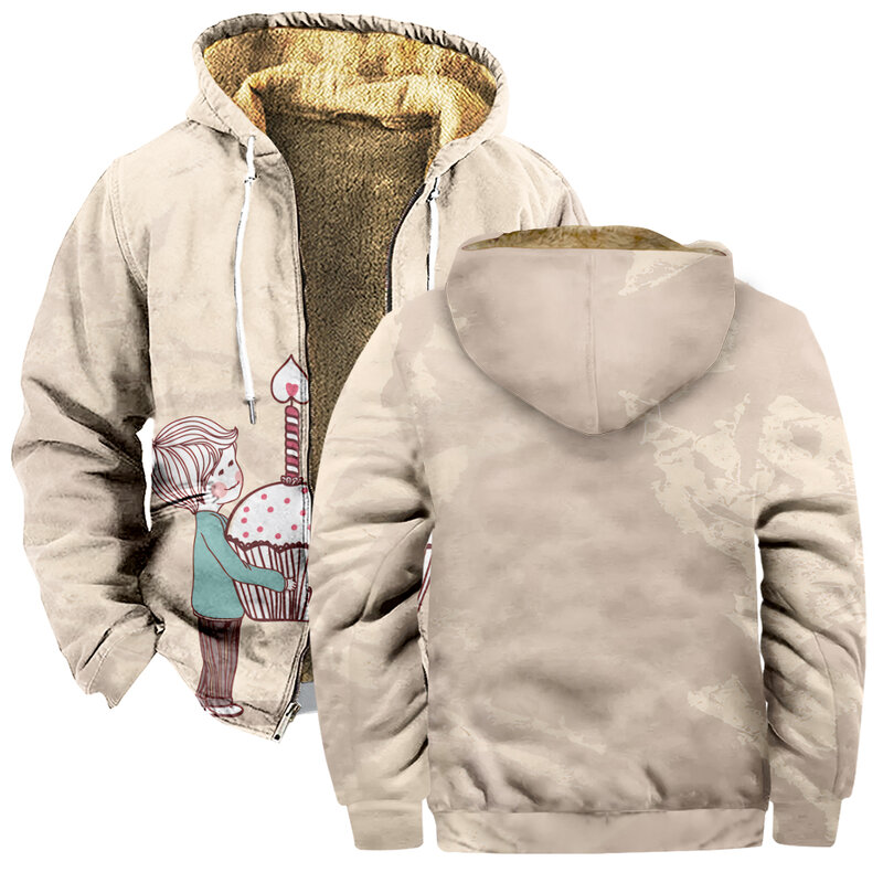 Thanksgiving Day Jacket Cartoon Merch Hoodies Winter Men/Women Streetwear Dress Up Full Zip Hooded long sleeve
