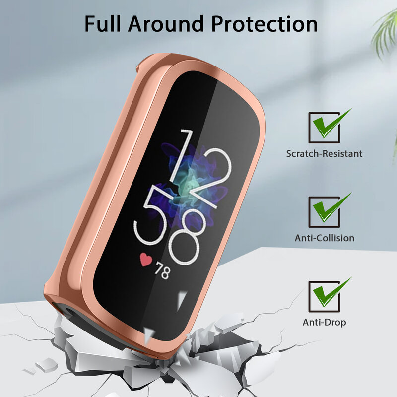 Funda protectora de cobertura completa para Fitbit Luxe, carcasa protectora de pantalla ultrafina de TPU para Fitbit Luxe