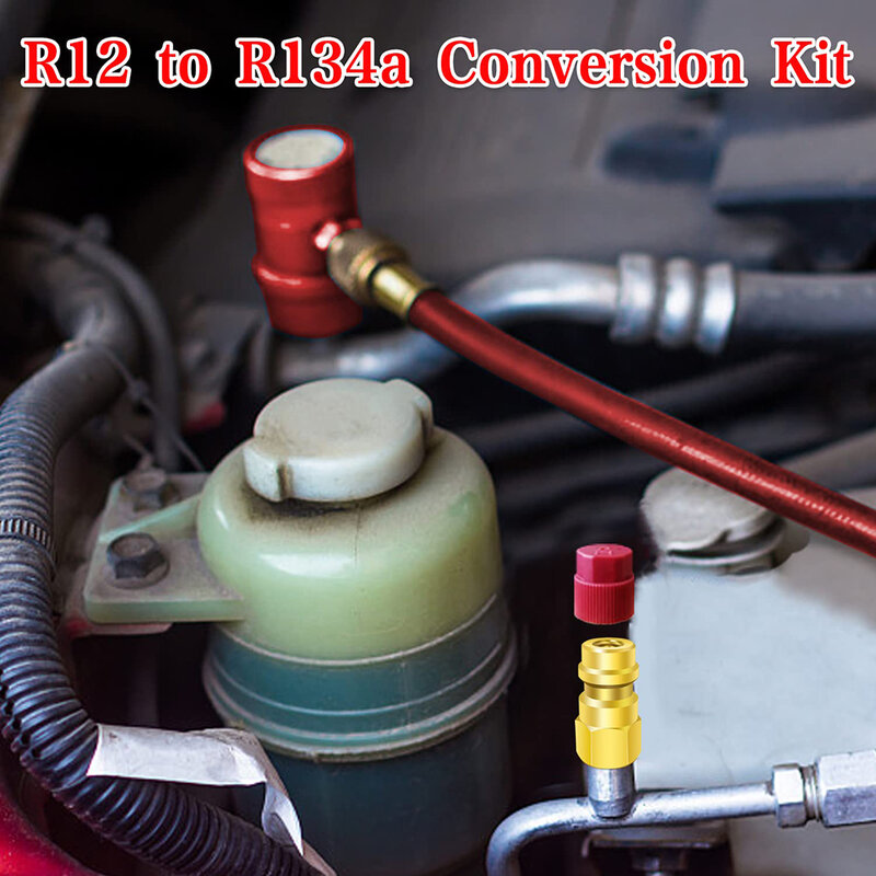 Ar Condicionado Fitting Port Adapter Kit, Kit Retrofit Válvula, Ar Condicionado Reparação Ferramentas, Acessórios Do Carro, R12 Para R134a, 2pcs