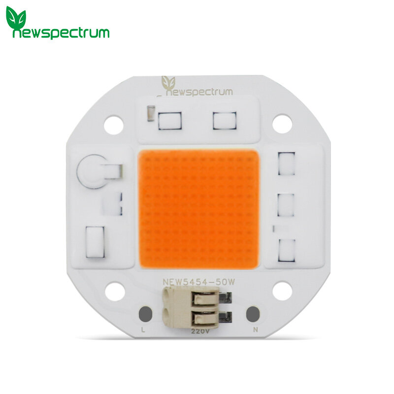 Pengelasan Gratis Chip LED COB Driveless 50W Spektrum Penuh LED Tumbuh Chip Cahaya COB AC 220V Putih Hangat untuk DIY Lampu Tanaman Lampu Sorot