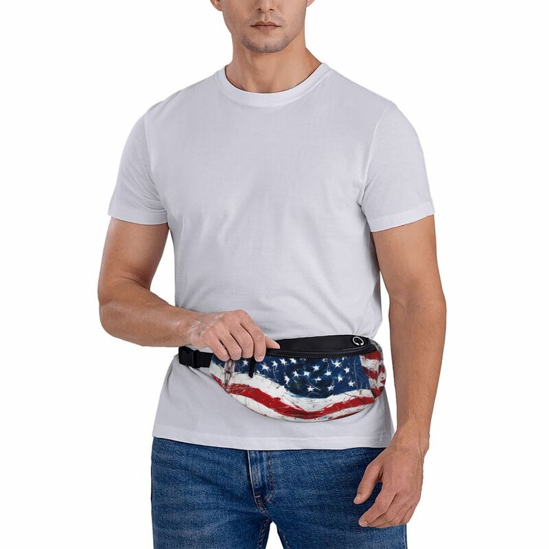 남녀공용 미국 국기 가슴 가방 물건, 트렌디 패니 팩
