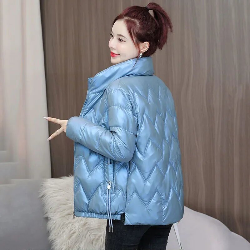 2023 Winter New Korean Parkas Women's Short Down Cotton Jackets Female Stand Collar Casual Thicken Warm Loose Outwear Lady Tops