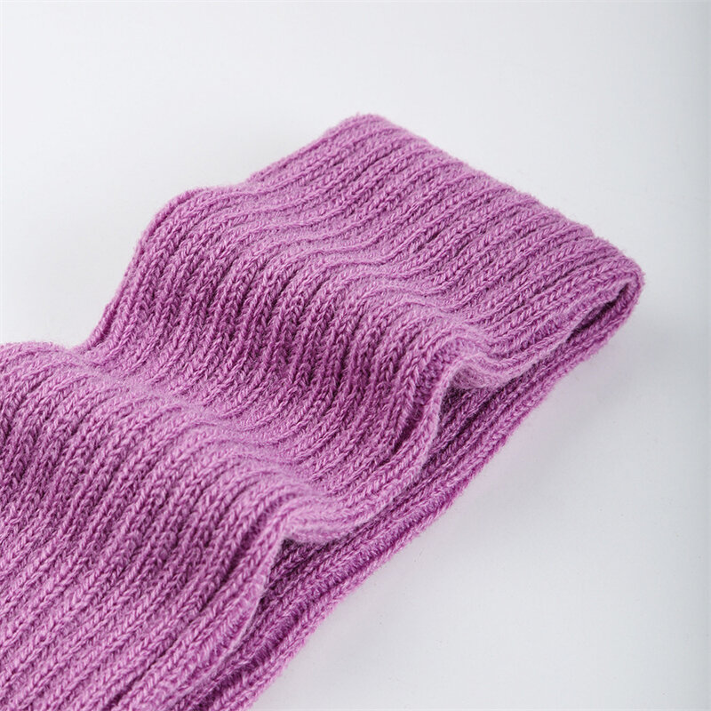 リブ編みの手で色付きの女性用ニットスポーツレッグウォーマー,クラシックな女の子の必需品,40cm