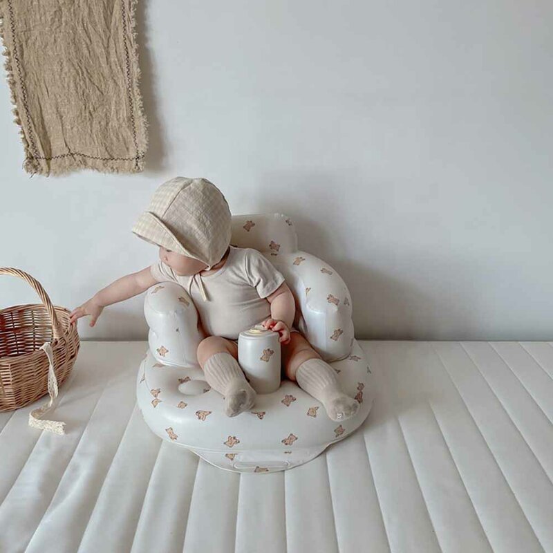 Sofa Tiup Luar Ruangan Sofa Kecil Tiup Bayi PVC Luar Ruangan Portabel Bangku Mandi Bayi Anak-anak Kursi Belajar Bermain