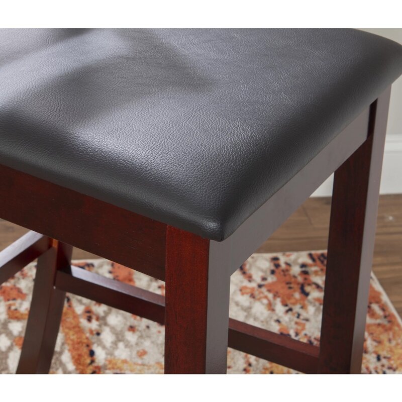 Linon Triena Bar Stool, Dark Brown，30" Seat Height, Assembly Required, Durable, Beautifully Designed, and Stylish