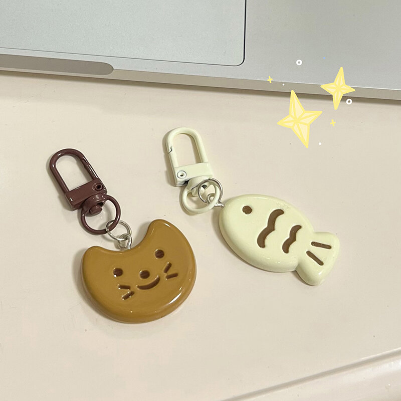 1 buah gantungan kunci kucing kecil kartun lucu kreatif gantungan kunci ikan tas liontin ransel dekorasi gantung hadiah pasangan