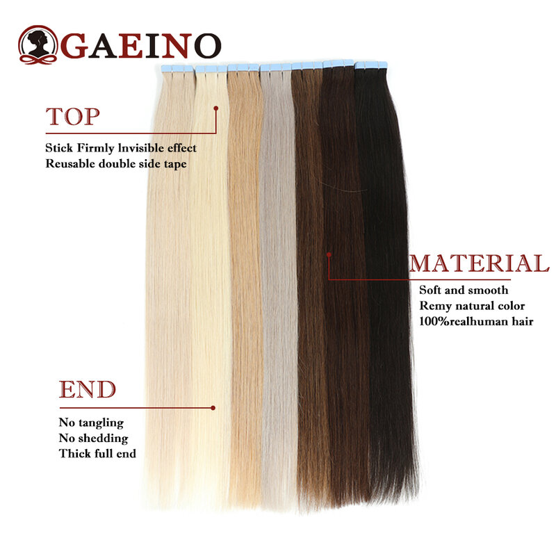 Лента для наращивания волос, человеческие волосы, настоящие натуральные волосы, европейские прямые светлые волосы, наращивание волос, 2,0 г/шт.