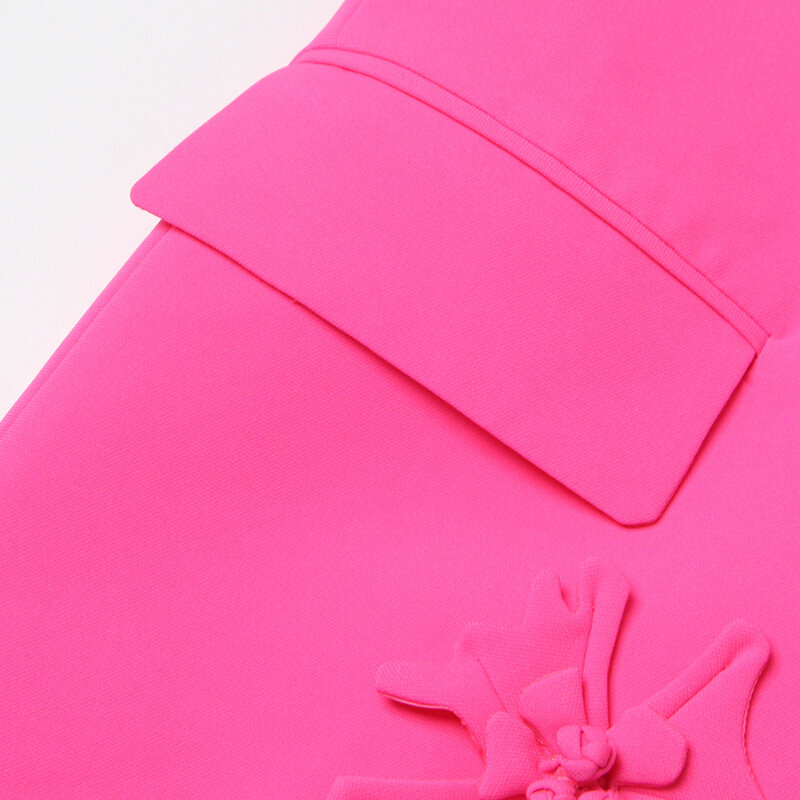 花柄の女性用ジャンプスーツ,ミドル丈のジャケット,ピンクのダブルブレストスーツ,パンツとデザイナーの服,ファッショナブル,2023