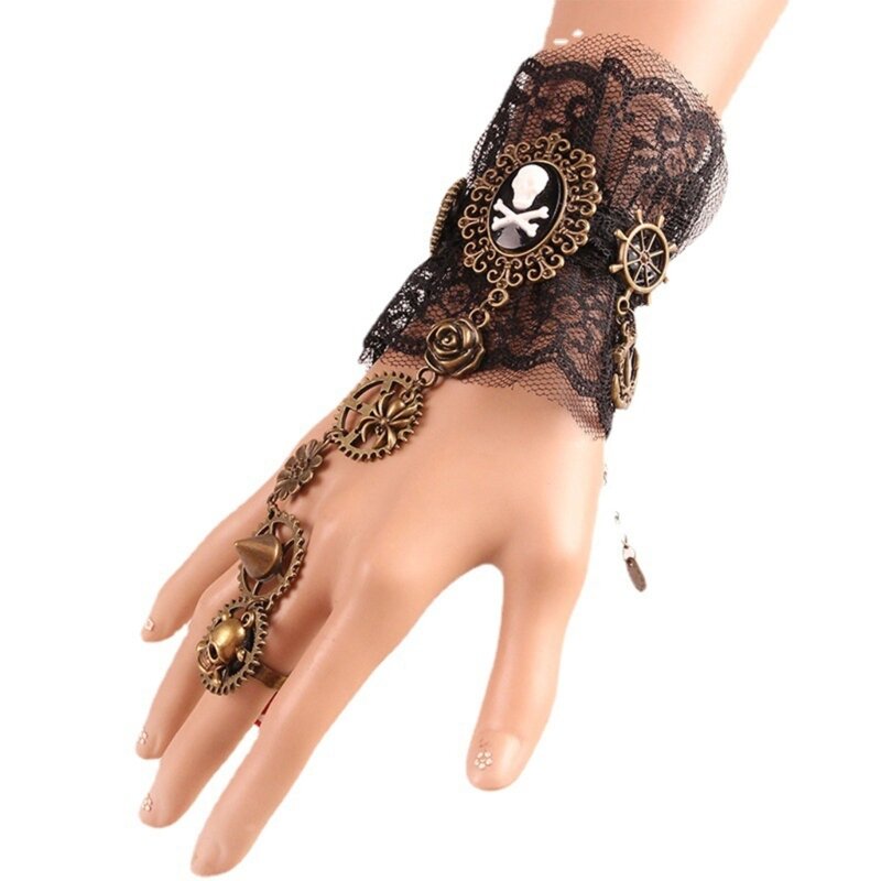 Gotische Kanten Handschoenen Piraat Armband Cosplay Party Kostuum Handschoenen Dames Accessoire