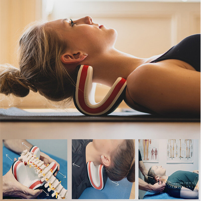 Cervical Traction Pillow Hot Neck Stretcher & Orthopedic Device for House Tube Neck Devices for Relief & Neck Traction