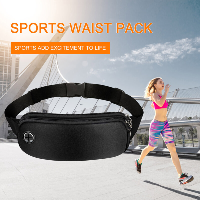 Легкая спортивная поясная сумка для бега со светоотражающей полосой, женская сумка с регулируемым ремешком, вместительная двухслойная сумка