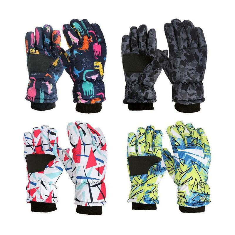 Теплые детские лыжные перчатки, зимние водонепроницаемые ветрозащитные флисовые Теплые Детские Зимние перчатки для сноуборда, катания на лыжах и верховой езды
