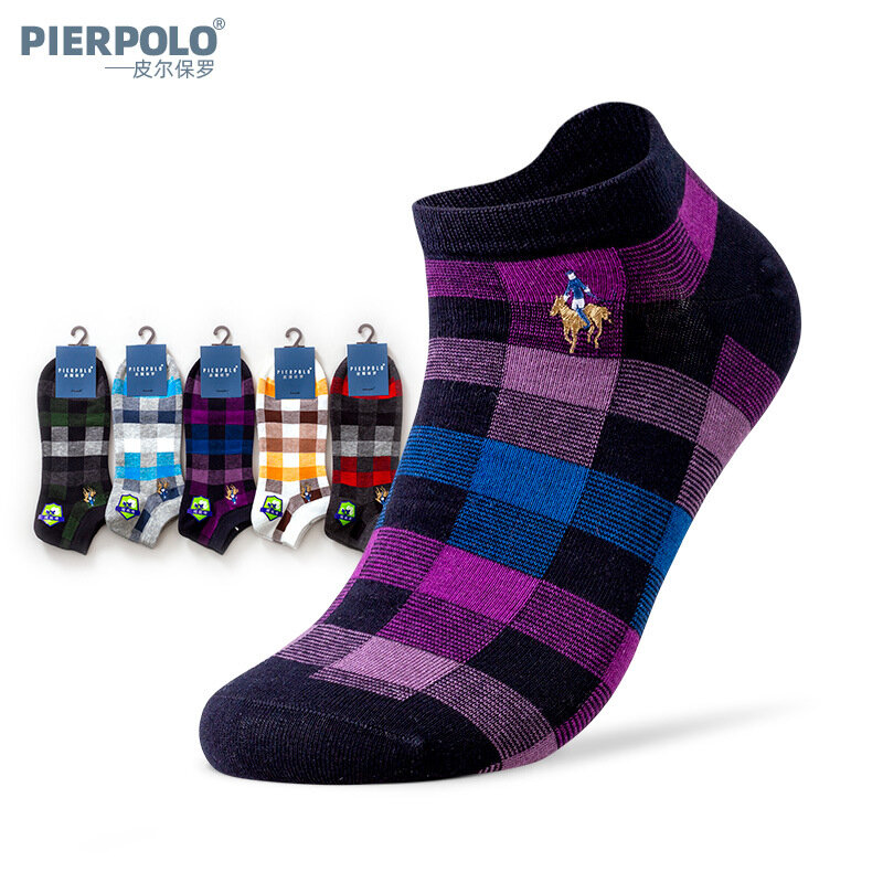 PIER POLO — Chaussettes pour hommes, chaussettes en coton, 5 paires par lot, chaussettes courtes, idéales pour l'été
