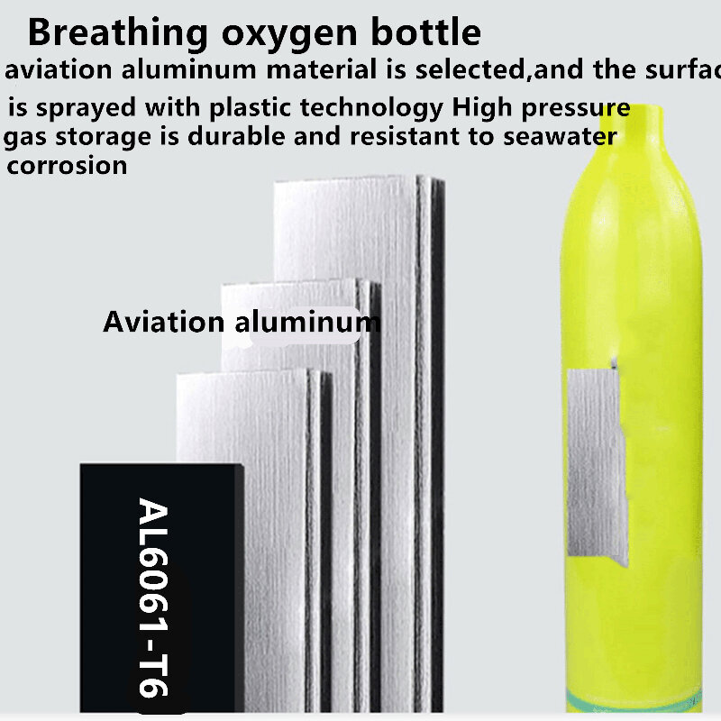 Botella de oxígeno S50001L para buceo, miniequipo de oxígeno para buceo, 10-20 minutos