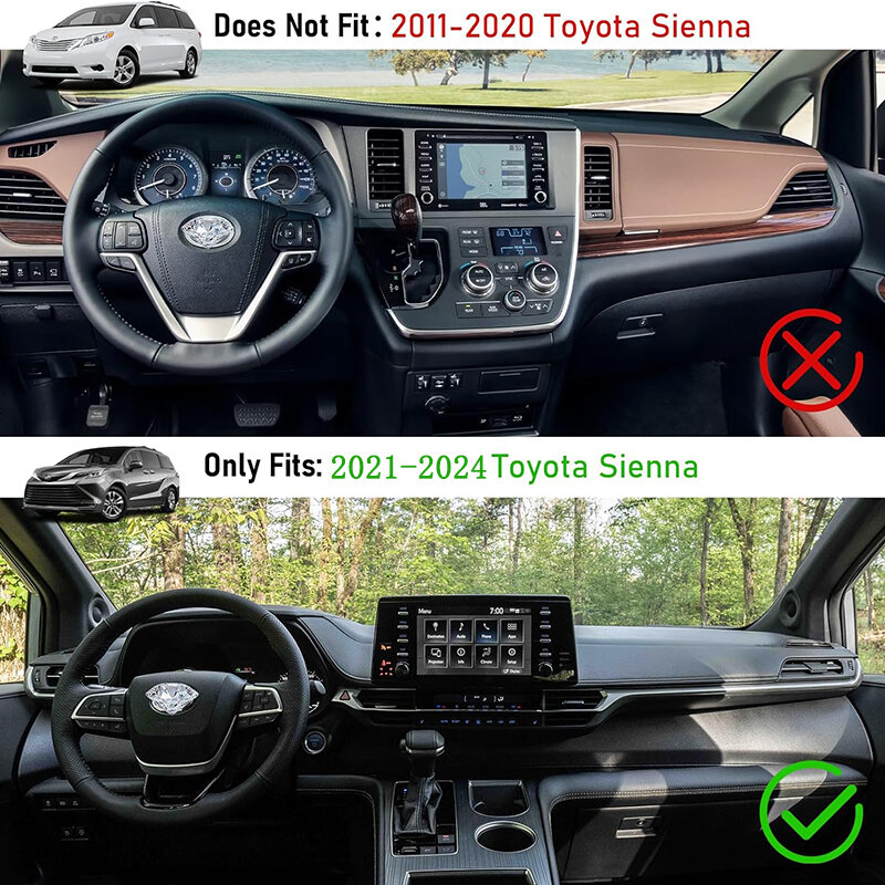 Per 2021 2022 2023 2024 Toyota Sienna Center Console Dash Storage Tray, Insert Sunglass Holder cruscotto Organizer accessori