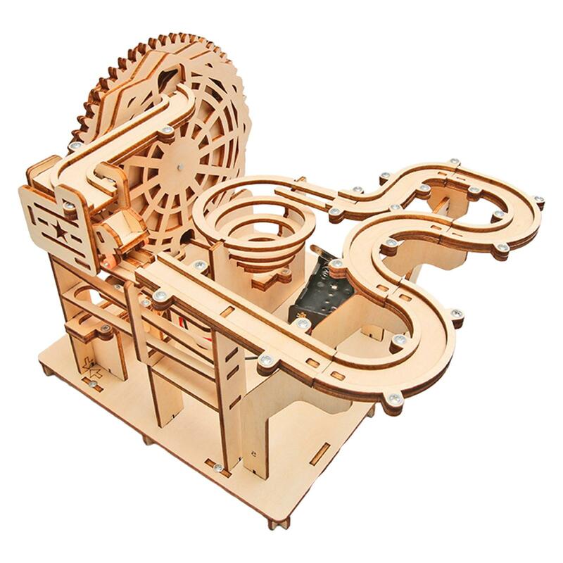 3D Wooden Puzzle Marble Run Model Building Kits for Adults and Kids Gift