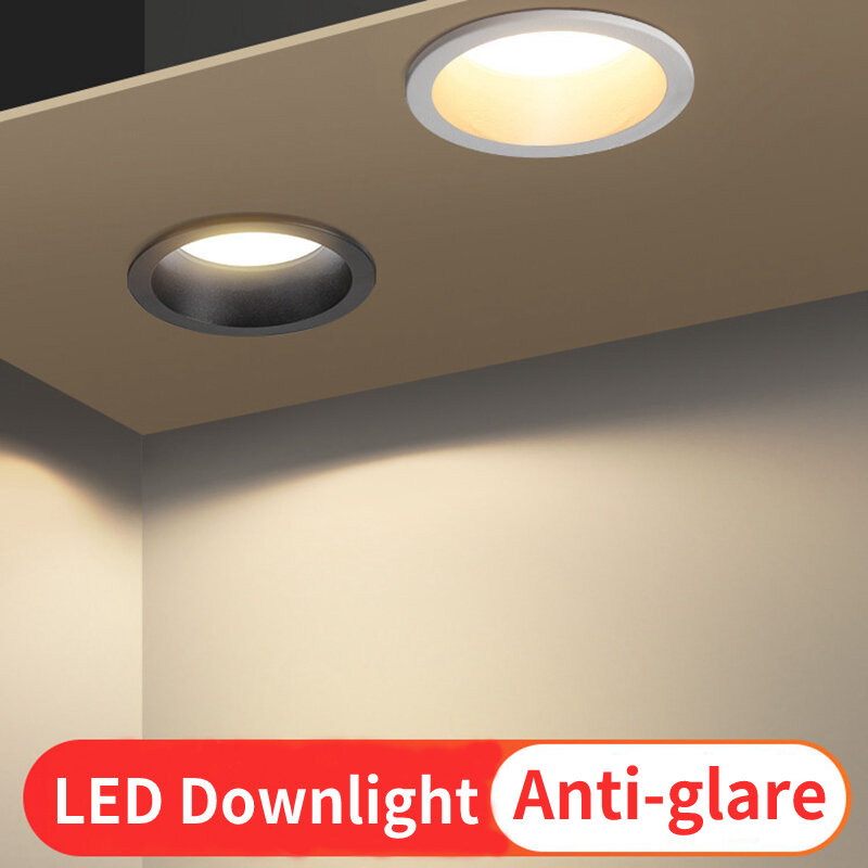 LEDアンチグレアシーリングライト,屋内装飾ライト,リビングルーム,寝室,オフィスストア用のスポットライト