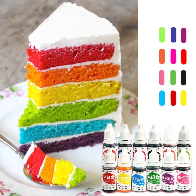 10ml naturalny atrament barwnik spożywczy ciasto ciastka ciastka płynny barwnik Pigment dekoracje do pieczenia kremówka gotowanie lukier DIY rzemiosło