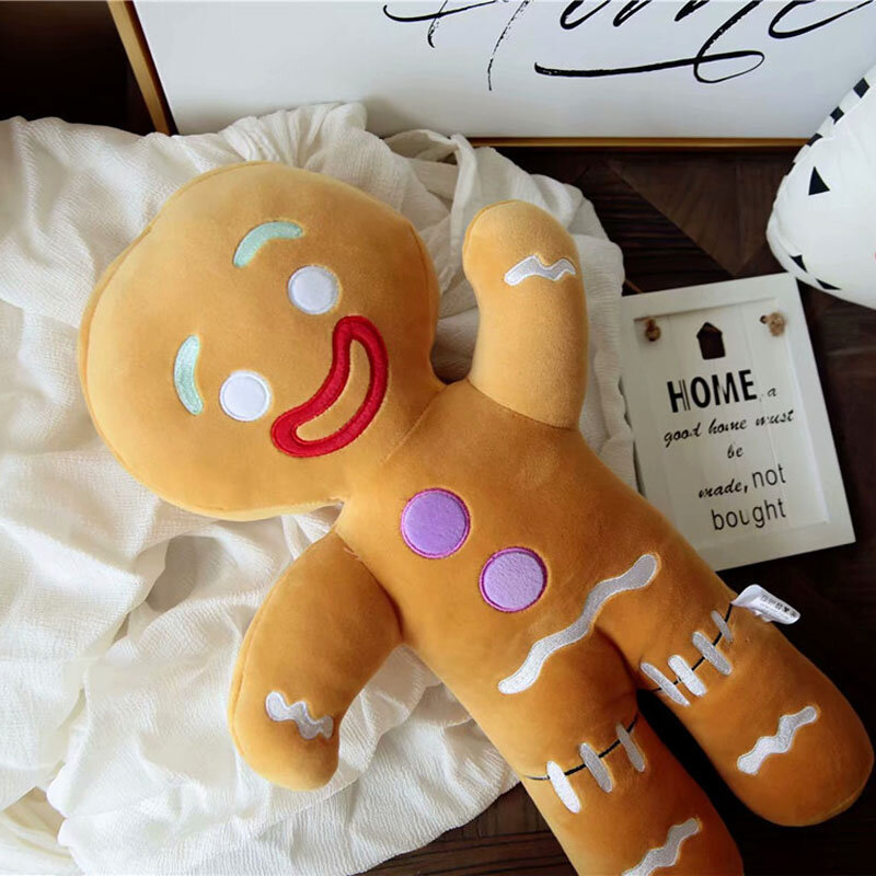 Gingerbread Man peluche Baby placase Doll biscotti cuscino per uomo cuscino per seggiolino auto renna decorazioni per la casa giocattolo regalo di natale per bambini