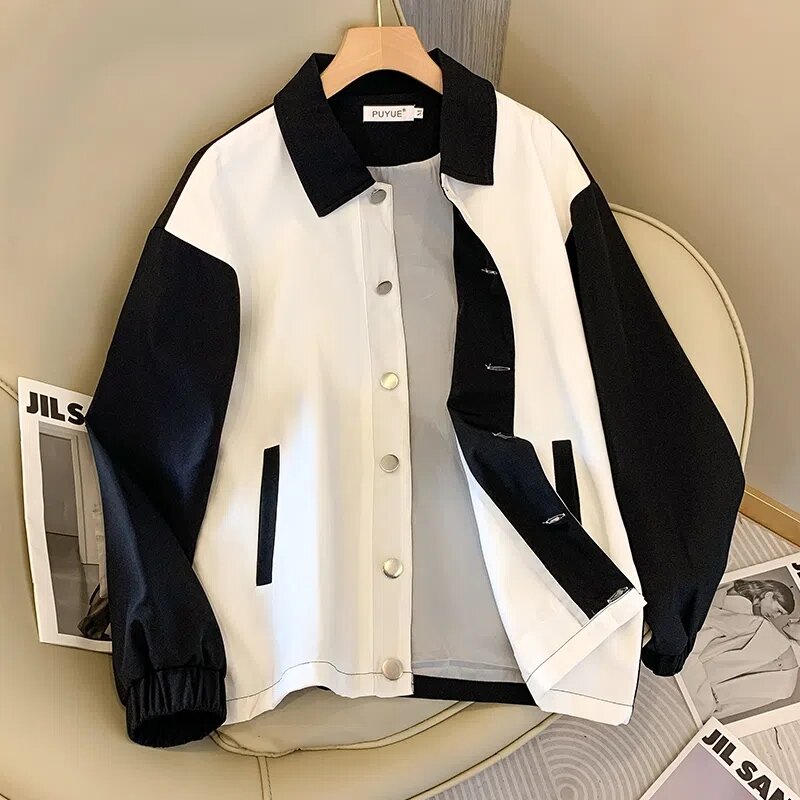 Bomber jacket uomo donna 2023 primavera autunno moda Versatile abiti da Baseball larghi cappotto femminile monopetto Splice Trend Top