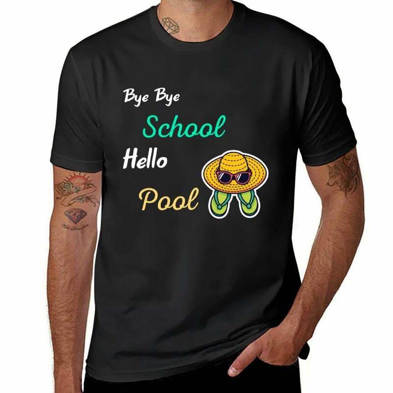 Camiseta de gran tamaño para hombre, camisa con estampado de hello pool(2), vintage, de la Escuela de Bye bye