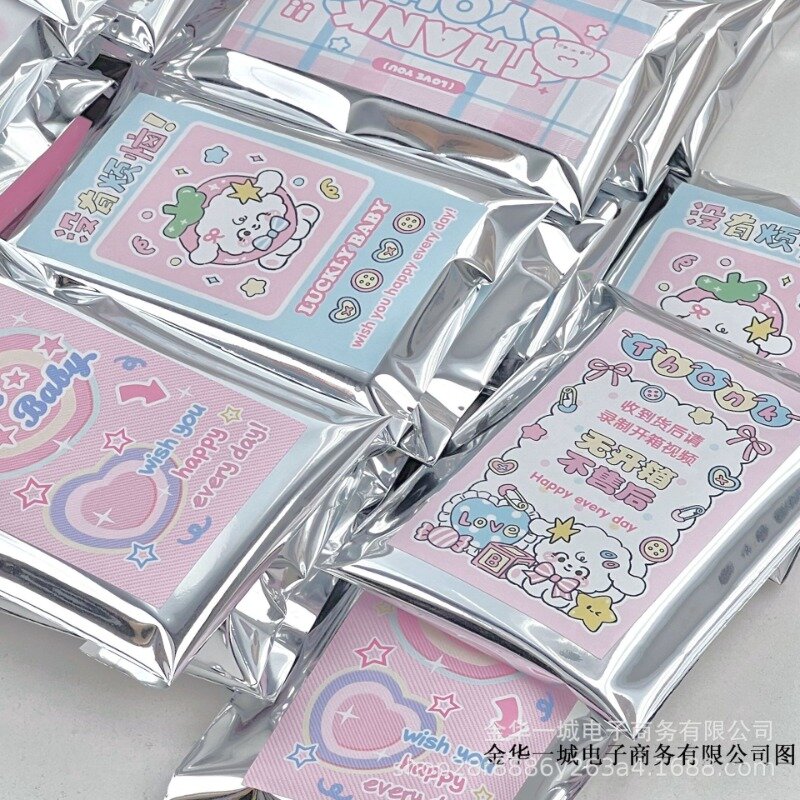 50 pz moda coreana Y2K argento imballaggio sacchetto autoadesivo Kpop Star 3 pollici carta fotografica sacchetto di imballaggio lettera sacchetto di spedizione