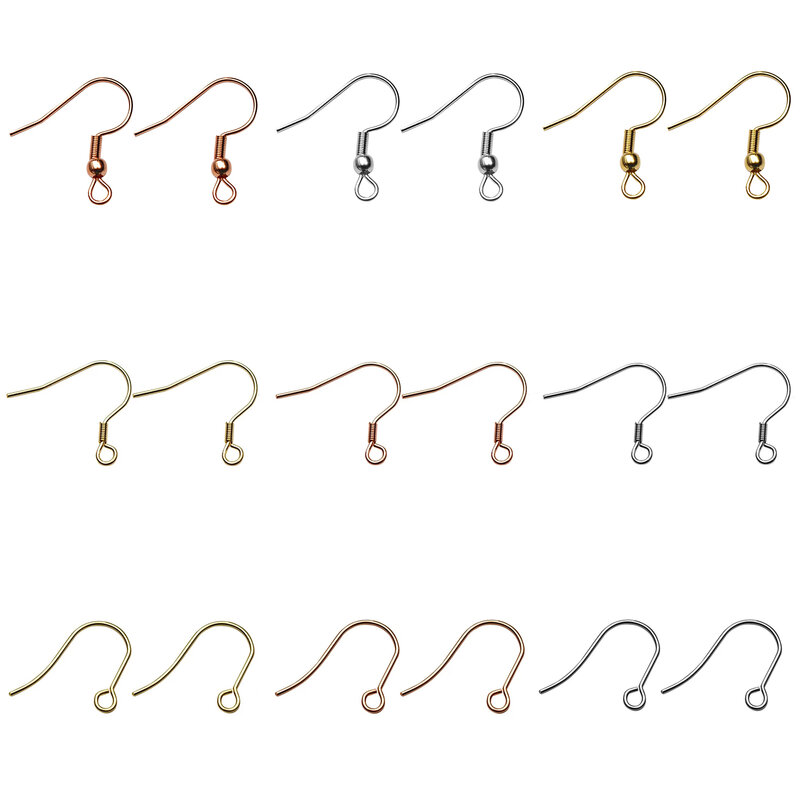 50pcs 3Style Stainless Steel DIY Earring Findings Clasps Hooks Fishhook Clasps For Jewelry Making Accessories Earwire Supplies