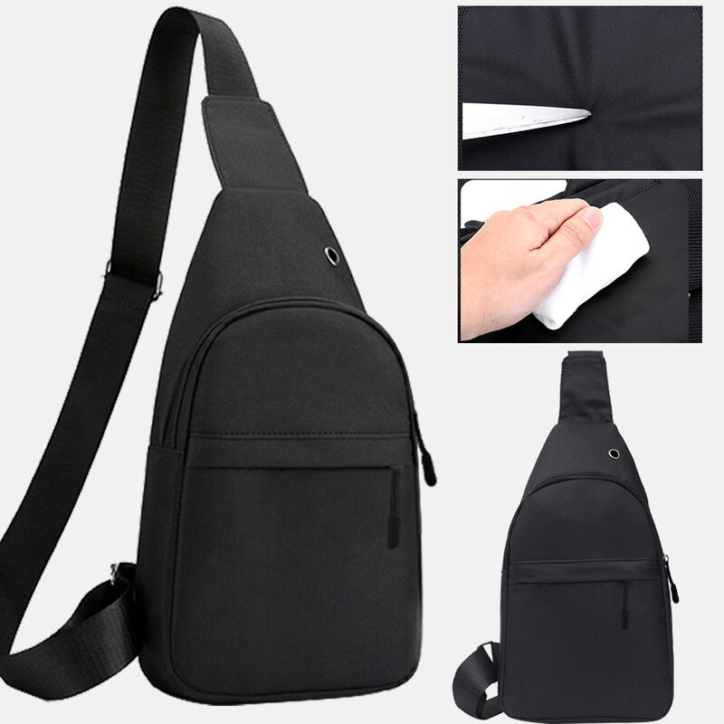 Crossbody Chest Bag Men Shoulder Bags USB Charging Cable Hole Male Anti Theft Sports Chest Bags Messengers Pack Monster Pattern
